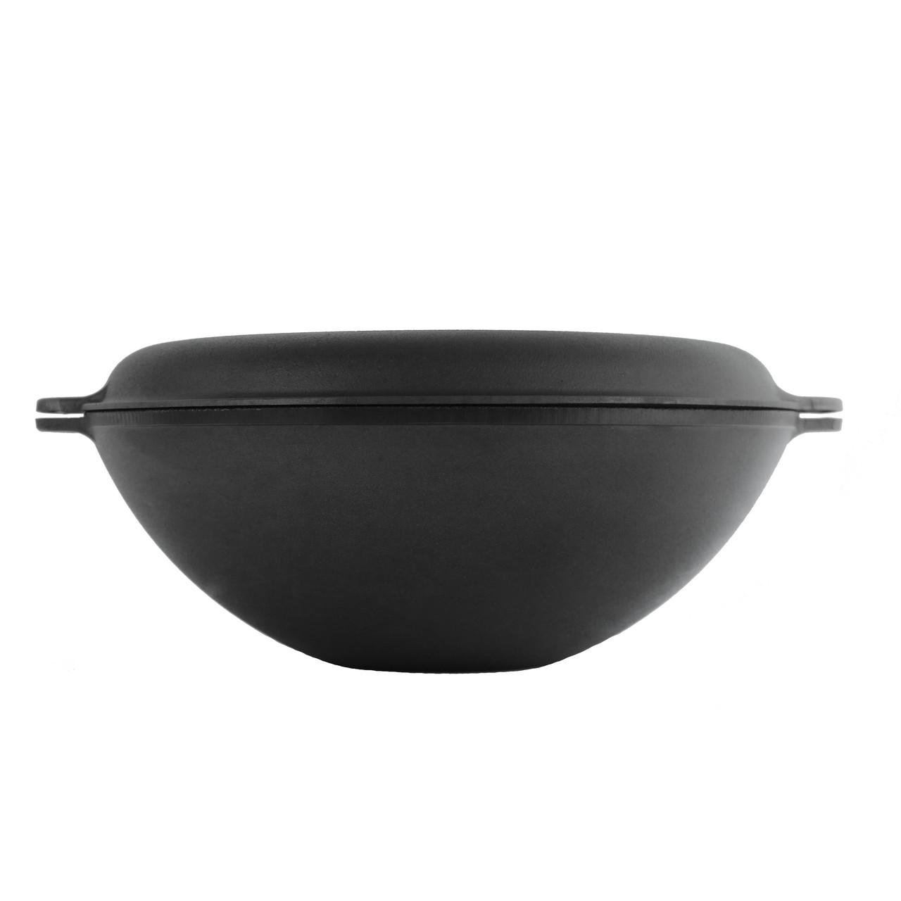Сковорода Brizoll Wok чугунная с крышкой-сковородою 8 л (W36-3)