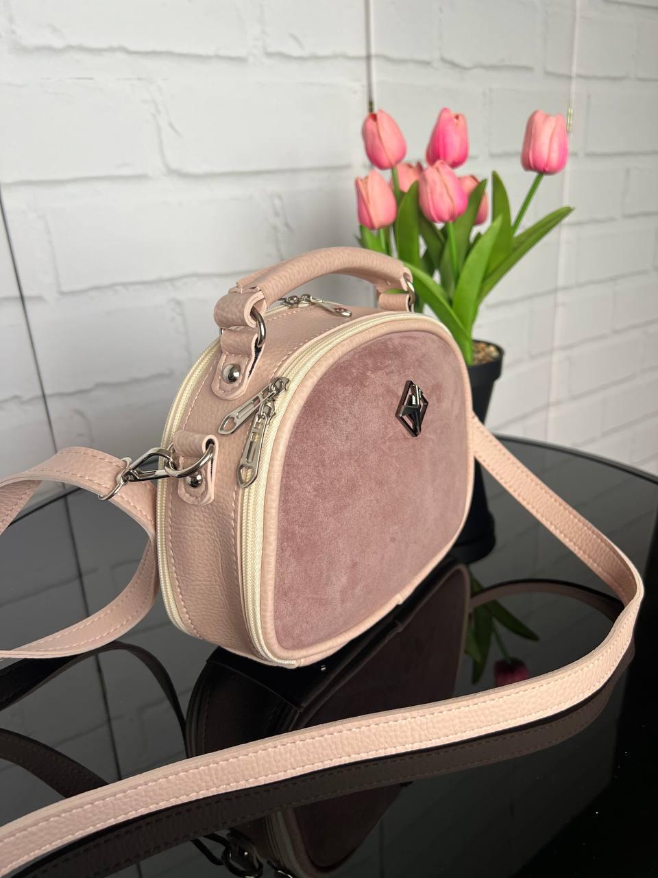 Сумка женская кросс-боди из экокожи и замши Темно-пудровый (2732414523) - фото 4 Сумка женская кросс-боди из экокожи и замши Темно-пудровый (2732414523) - фото 4