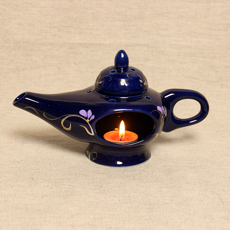 Аромалампа Sakura Лампа Аладдіна розпис 21,0x9,5x12,0 см Синій (s02721)