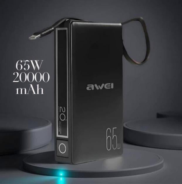 Повербанк Awei P97K 20000 mAh 65W - фото 8 Повербанк Awei P97K 20000 mAh 65W - фото 8
