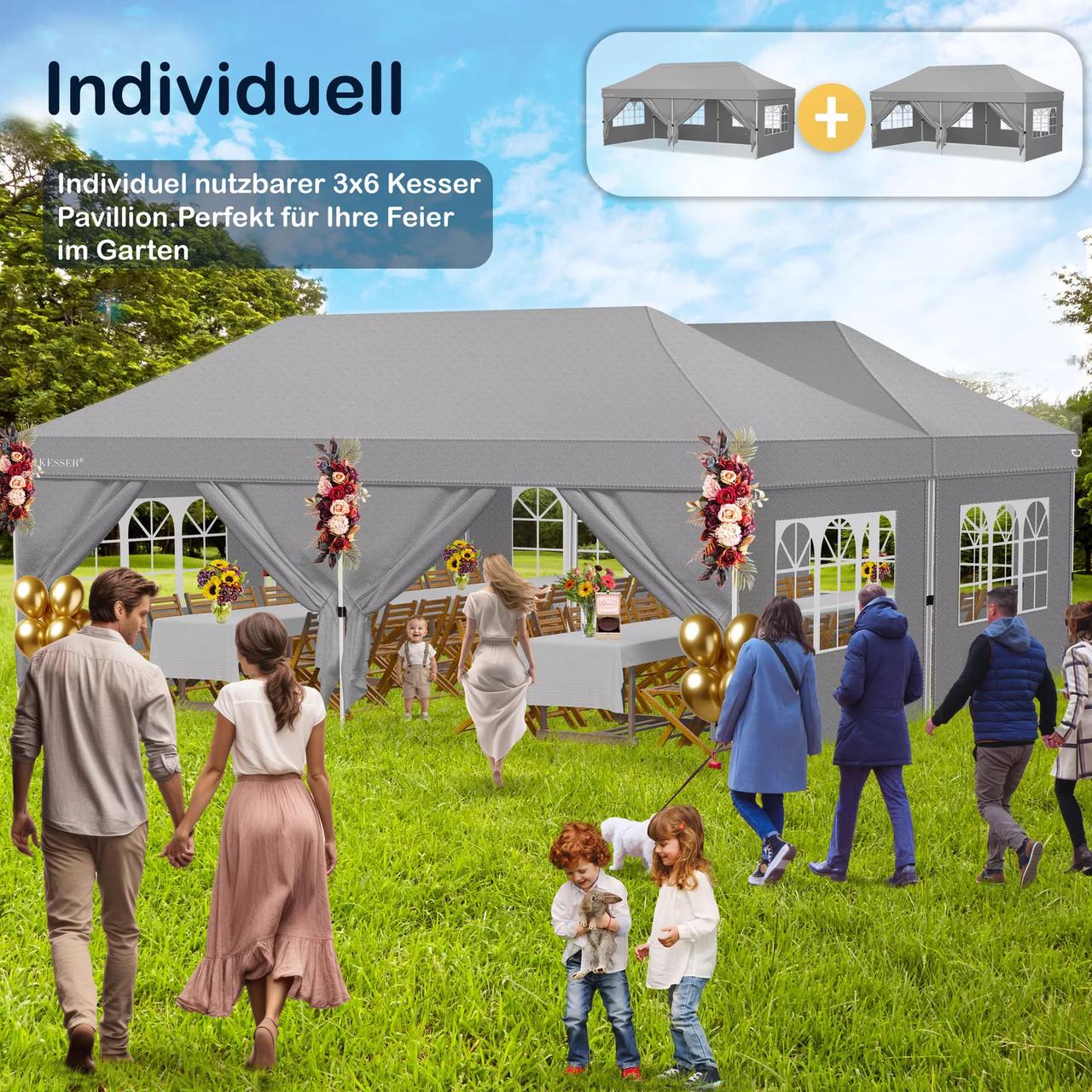 Павільйон садовий KESSER 6x3 м UV50+ Світло-сірий - фото 10 Павільйон садовий KESSER 6x3 м UV50+ Світло-сірий - фото 10