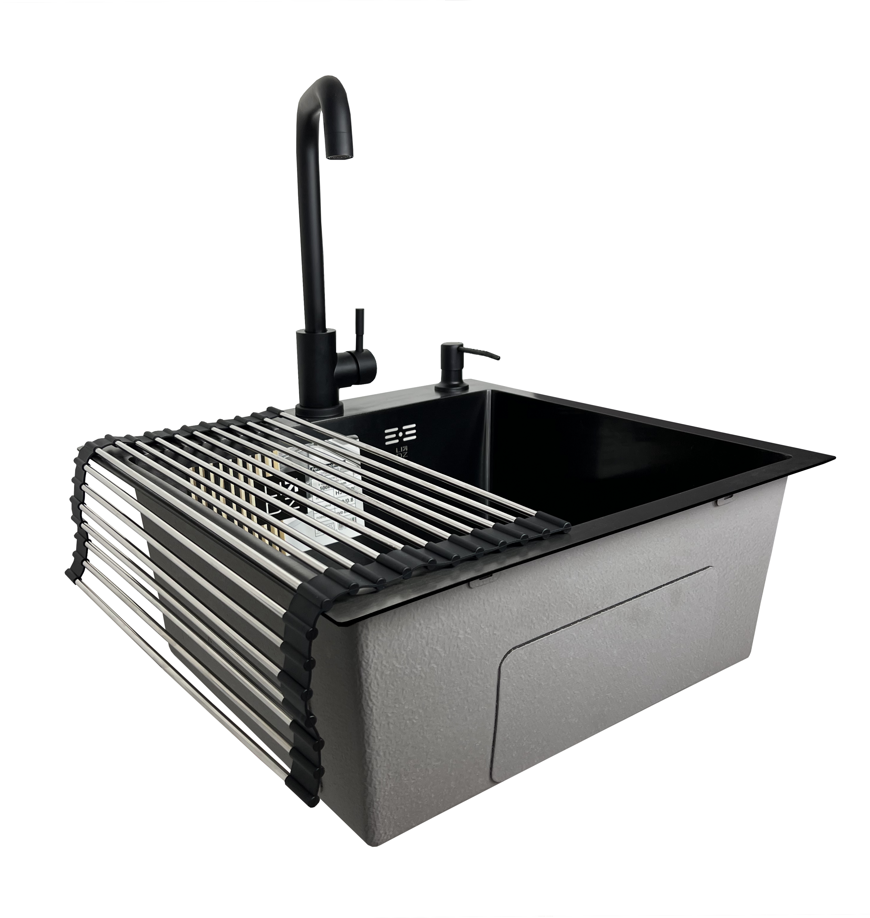 Мойка кухонная Lidz в черном PVD 50x50 см + дозатор/смеситель/коврик (c15c2121) Мойка кухонная Lidz в черном PVD 50x50 см + дозатор/смеситель/коврик (c15c2121)