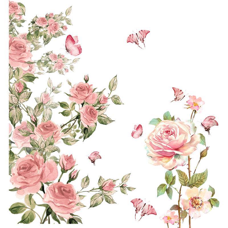 Наклейка на стену 3D мебель виниловая интерьерная с цветами 87х80 см Розовый (8912)