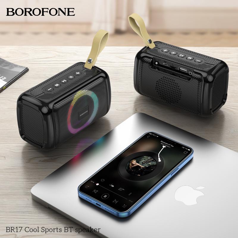 Портативна колонка Borofone BR17 Cool sports wireless speaker Черный (48981) - фото 4