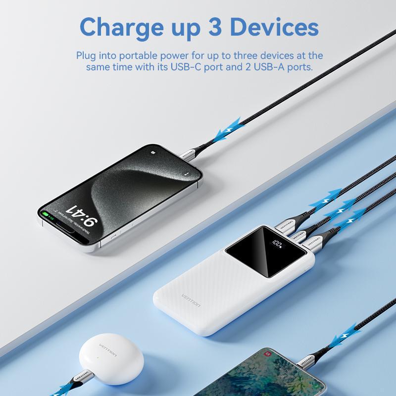 Павербанк Vention 10000 мАч 22.5W Черный (FHKB0) - фото 6 Павербанк Vention 10000 мАч 22.5W Черный (FHKB0) - фото 6