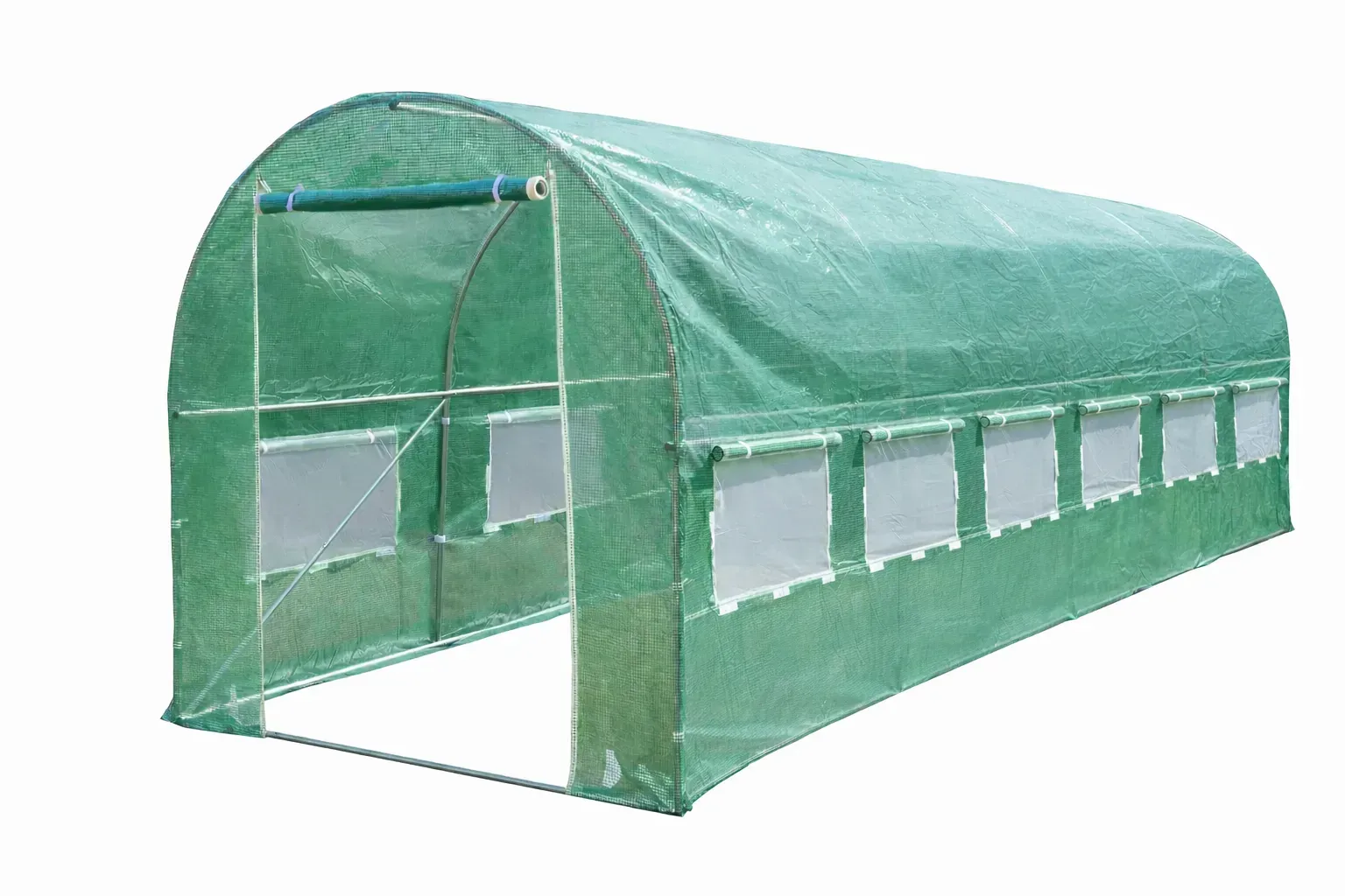 Теплица садовая с окнами армированная пленка UV-4 9 м2 4,5х2х2 м Зеленый