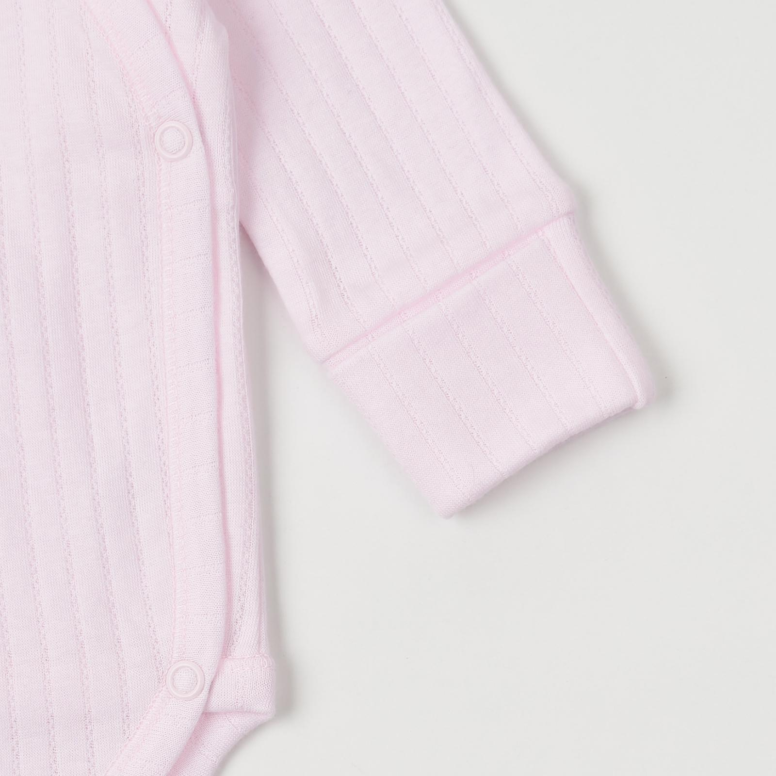 Боди с длинным рукавом на запах Ажур 56 см Розовый - фото 2 Боди с длинным рукавом на запах Ажур 56 см Розовый - фото 2