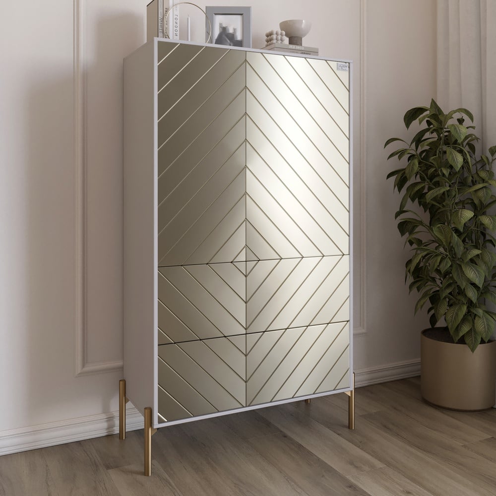 Комод-пенал Lion Амарант 84x40x150 см Кашемир/Перламутровый металлик (LION-042175)