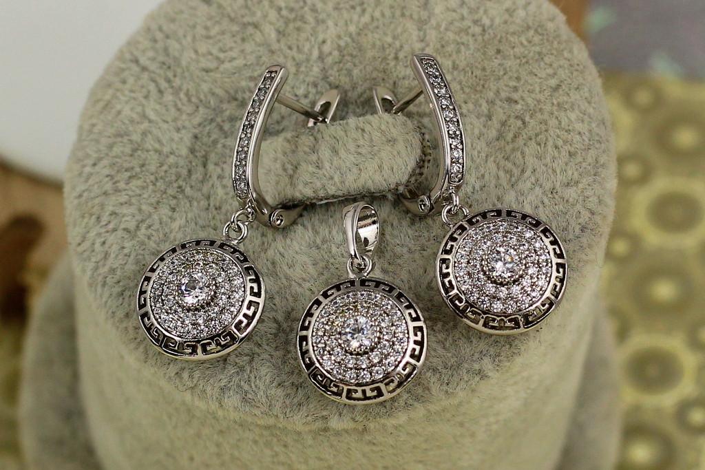 Набор серьги/подвески/кулон Xuping Jewelry Версаче 3 см Серебристый (2471872795)