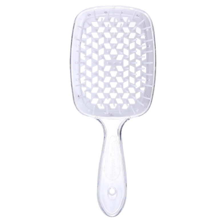 Гребінець для волосся SuperBrush Plus Hollow Comb Rectangular Hairbrush Прозорий з білим