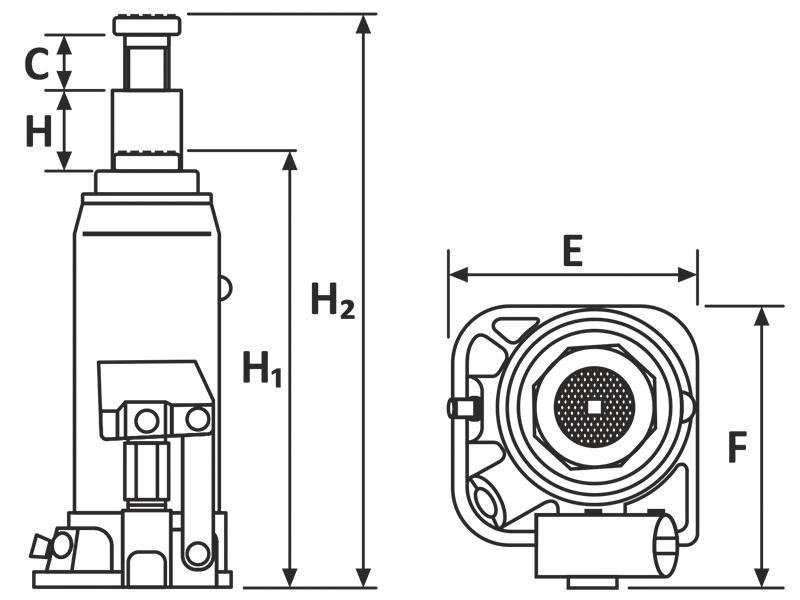 Домкрат гидравлический Sigma бутылочный 3т H 193-373 мм - фото 2