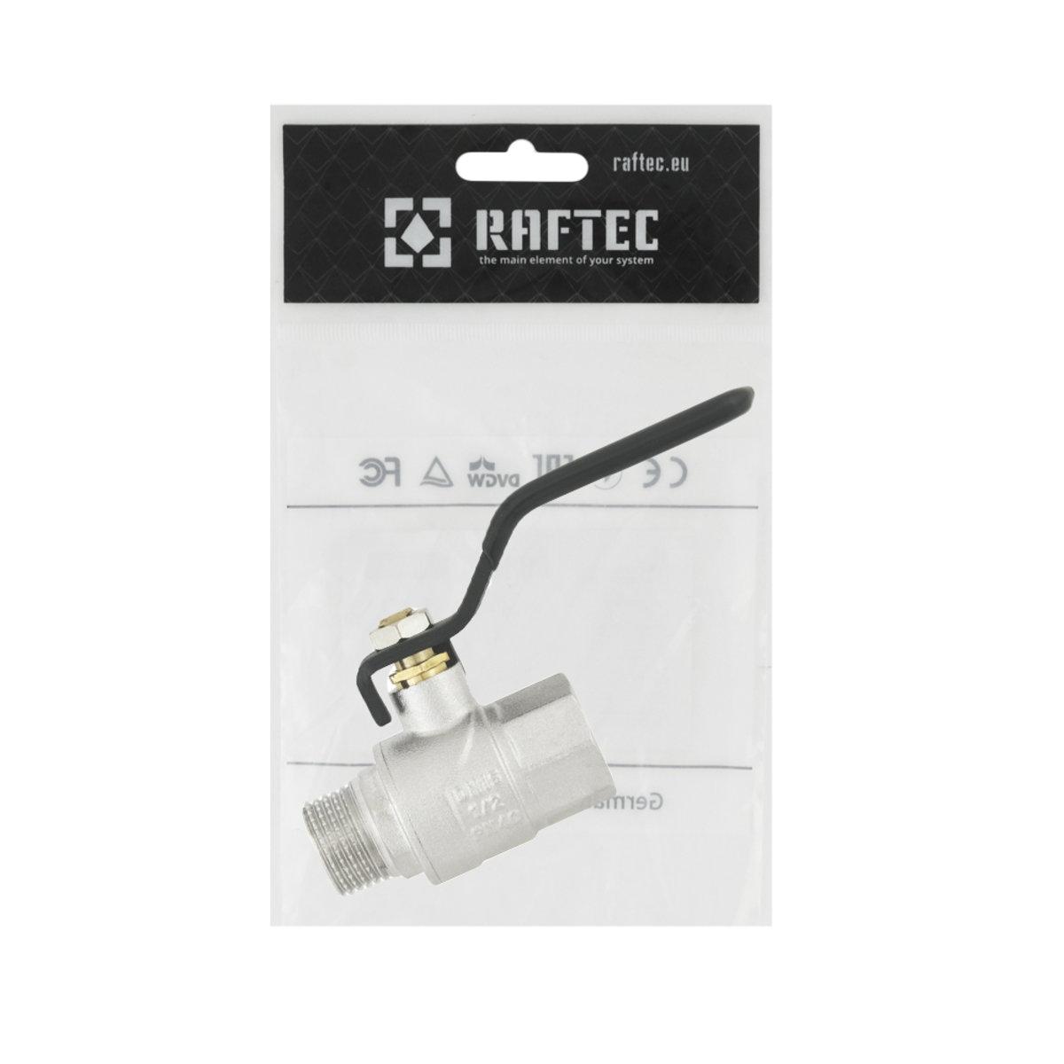 Кран шаровой Raftec PN40 НВ 1/2" ручка Black (SW-50402) - фото 6