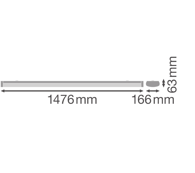 Cветильник линейный led Ledvance общественный 45 W 5850 lm 3000K 1476 мм IP44 Теплый белый (4058075733190) - фото 5