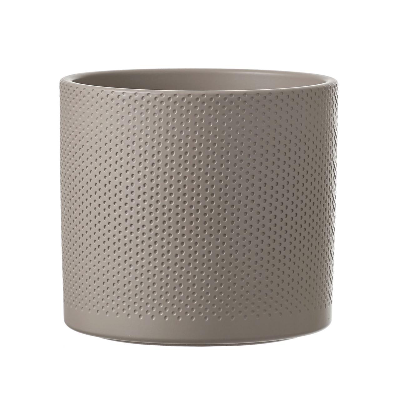 Кашпо Edelman Era pot round рельефный 17,5х14,5 см Серо-коричневый (A-025794)