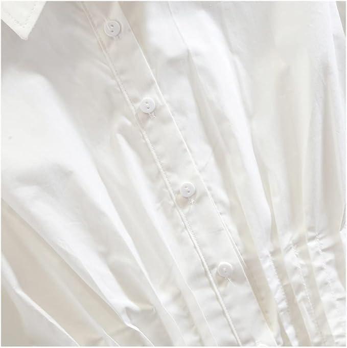 Рубашка для девочки школьная с длинным широким рукавом 150 см Белый (21174138) - фото 4 Рубашка для девочки школьная с длинным широким рукавом 150 см Белый (21174138) - фото 4