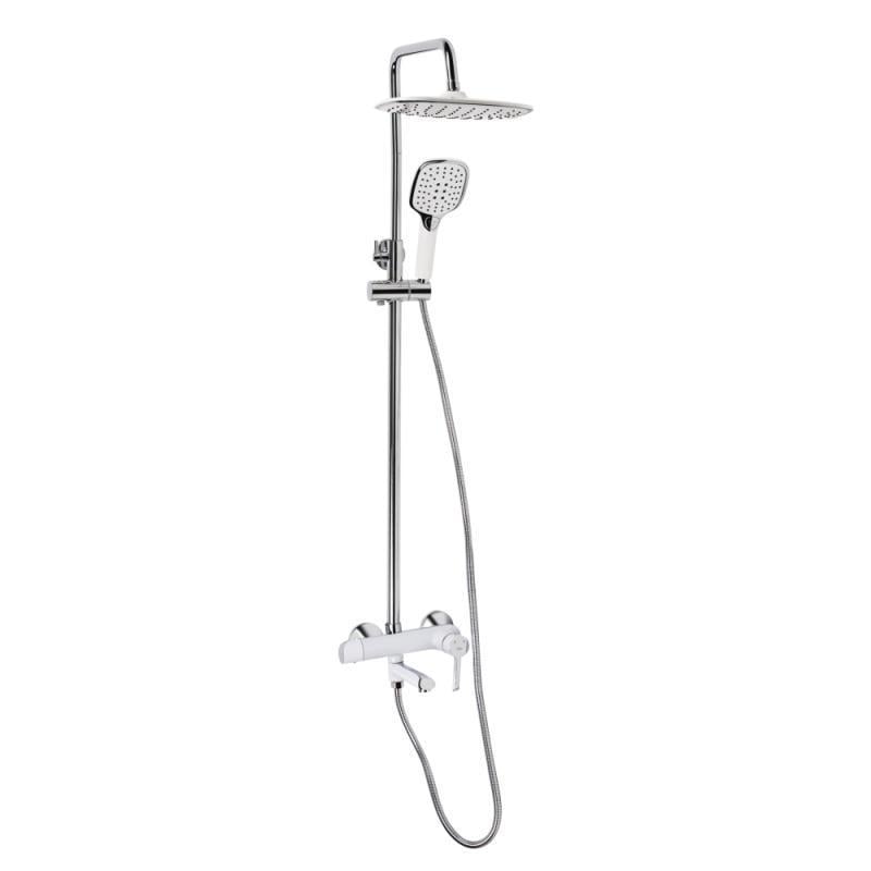 Душевая система универсальная Qtap Grand на 3 потребителя с изливом QTGRAWCR1004 Chrome/White