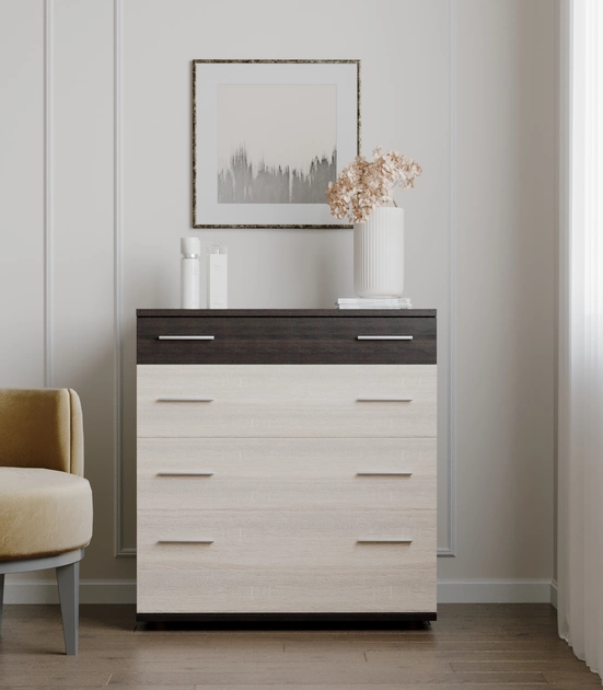 Комод для спальні Еверест К-2 Телескопи Венге/Дуб молочний - фото 2 Комод для спальні Еверест К-2 Телескопи Венге/Дуб молочний - фото 2