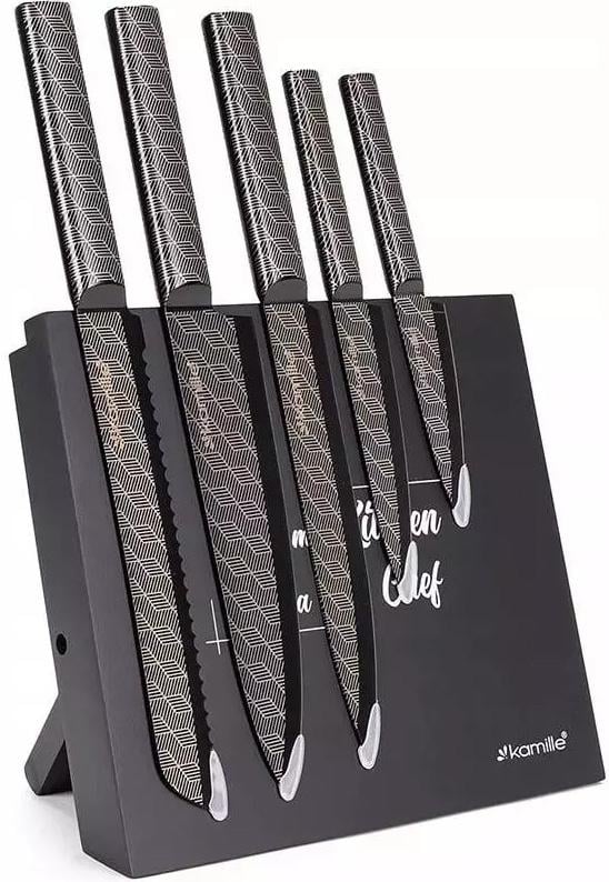 Набір кухонних ножів Kamille Magnetic на магнітній підставці 5 шт.