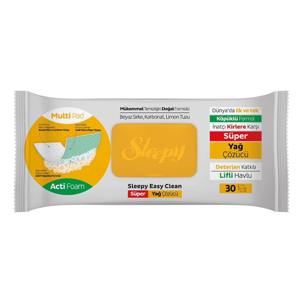 Салфетки влажные против жира Sleepy Easy Clean Degreaser для кухни 30 шт. (000006504)