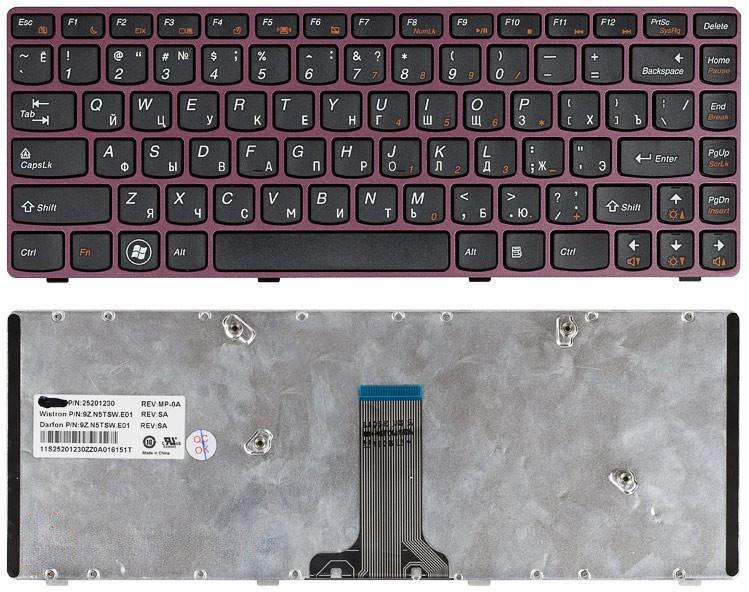 Клавиатура для ноутбука Lenovo IdeaPad V370 Red Frame Black