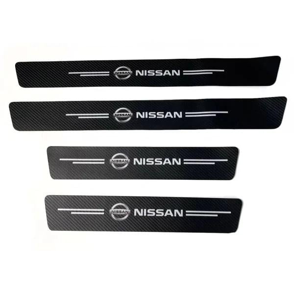 Защитная пленка накладка на пороги для Nissan 4 шт. Черный карбон (4253)