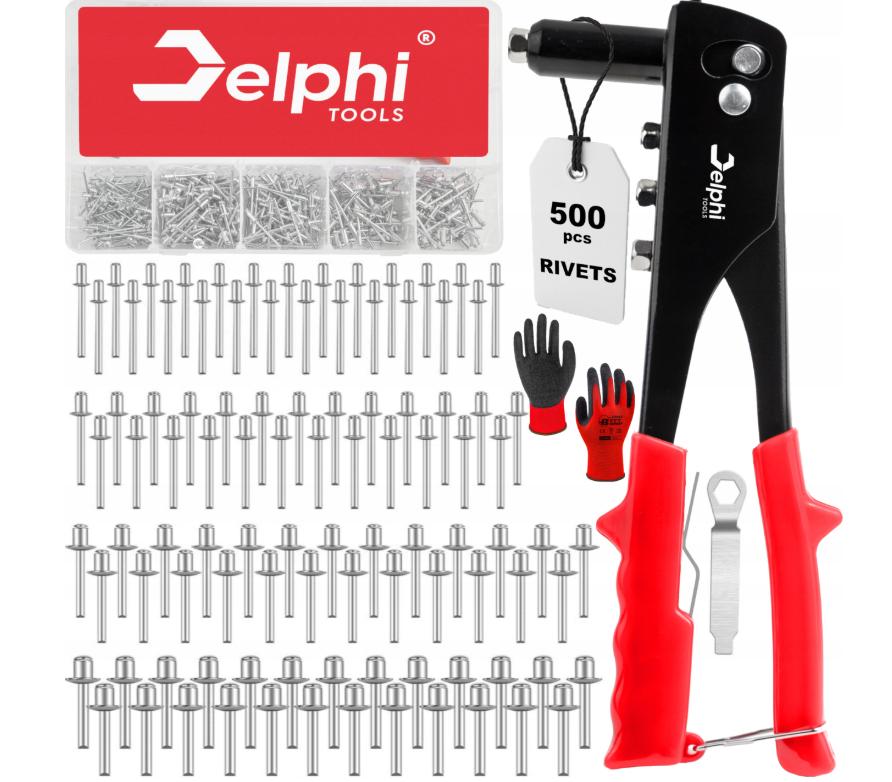 Заклепочник Delphi с 500 стандартными заклепками 2,4-4,8 мм (17185149946) - фото 2