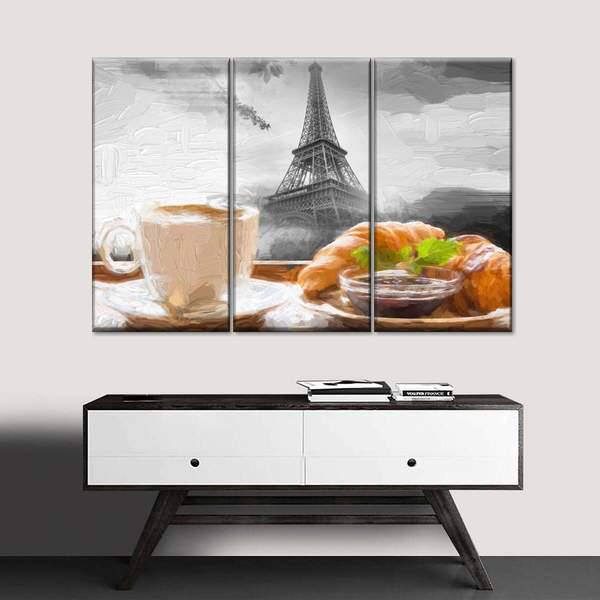 Модульная картина KIL Art Завтрак в Париже из трех частей 78x48 см (M3_M_139)