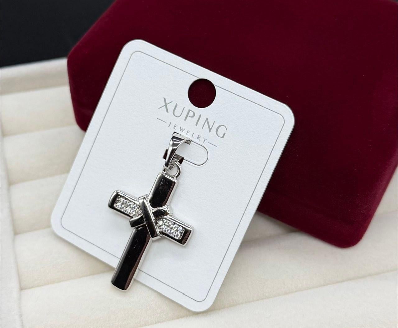 Кулон крестик универсальный Xuping из медицинского золота Серебряный (2912863933)