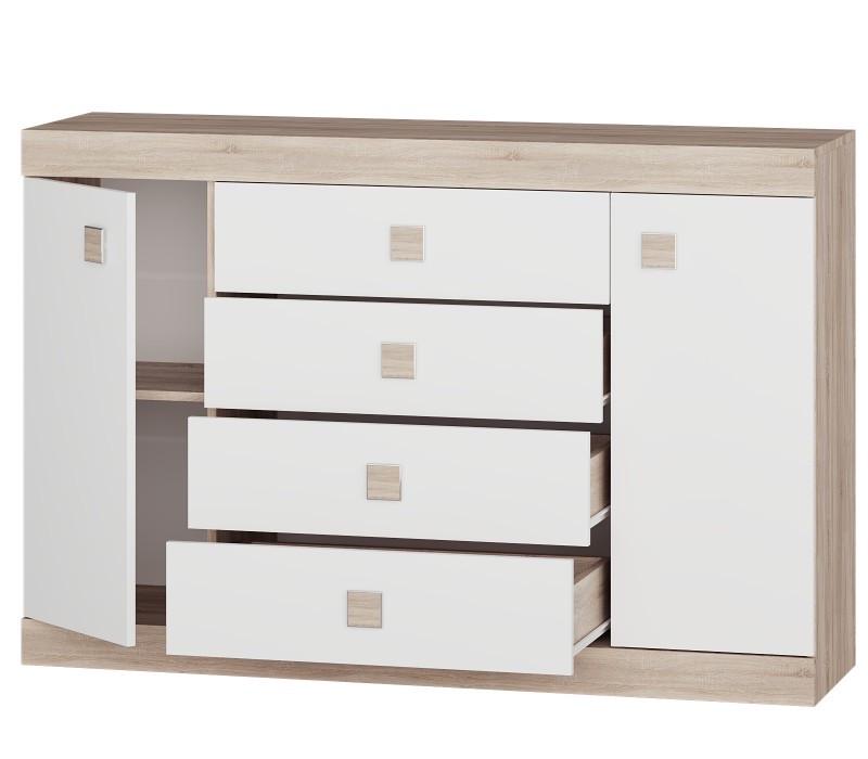 Комод Эверест на 4 ящика Соната-8 140х38х94 см Белый - фото 2 Комод Эверест на 4 ящика Соната-8 140х38х94 см Белый - фото 2