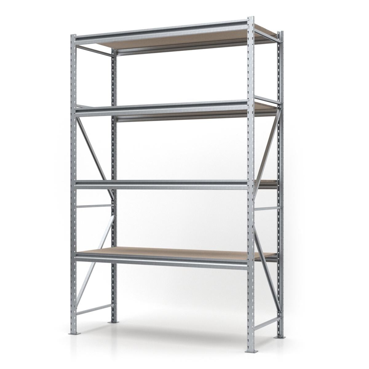 Стелаж PIN Special металевий оцинкований 4 полиці із шліфованого ДСП 2500х1510х900 мм