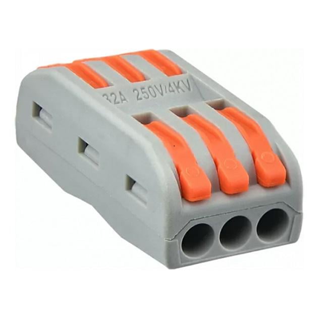 Клемма проходная многоразовая на 3 контакта РСТ-223 0,08-2,5 4,0 мм2 32A 250V 4kV (28790313) Клемма проходная многоразовая на 3 контакта РСТ-223 0,08-2,5 4,0 мм2 32A 250V 4kV (28790313)