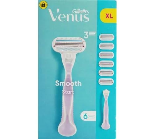 Станок для бритья женский Gillette Venus Smooth и 6 катриджей