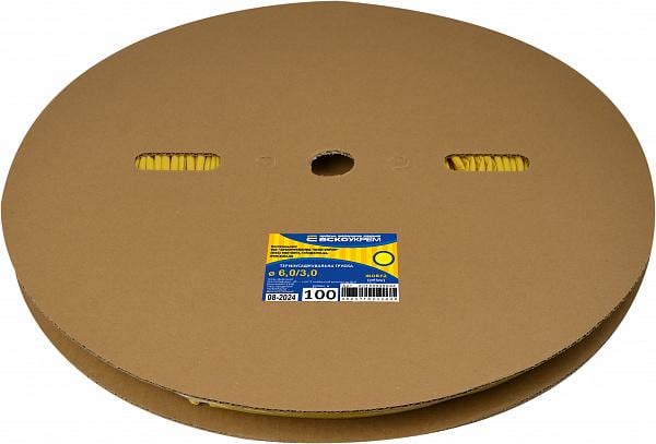 Трубка термоусадочная АСКО Ø6/3 мм 100 м Желтый (A0150040684)