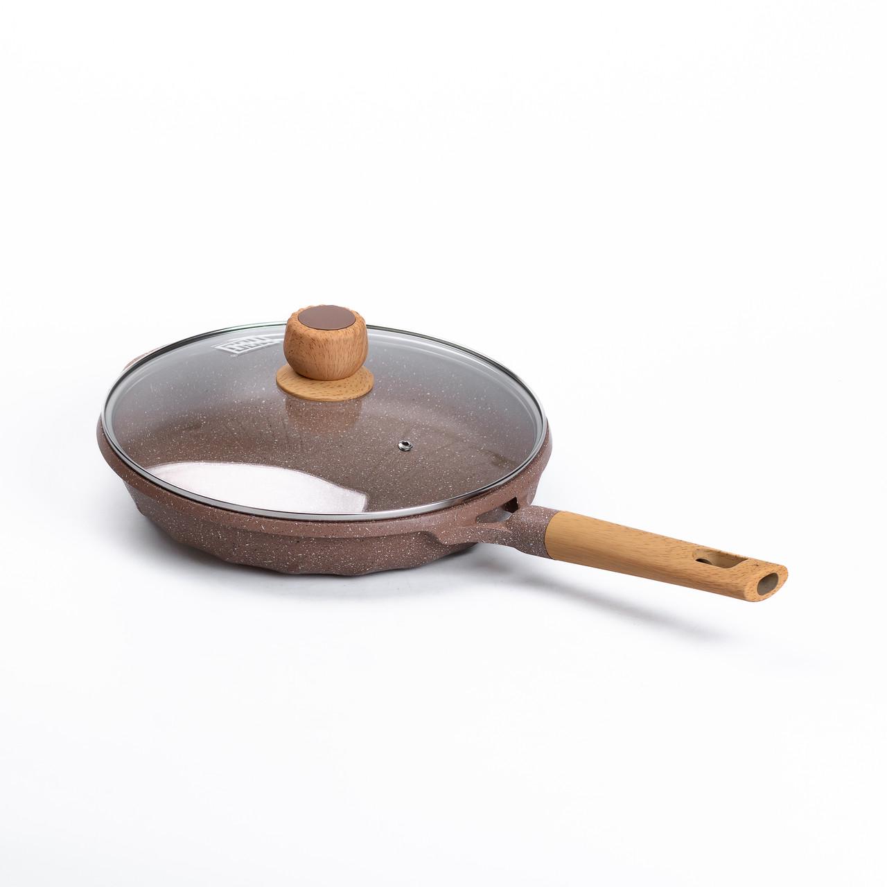 Сковорода алюмінієва MGC 2,8 л з мармуровим покриттям антипригарним Ø 28 см Кавовий - фото 5 Сковорода алюмінієва MGC 2,8 л з мармуровим покриттям антипригарним Ø 28 см Кавовий - фото 5