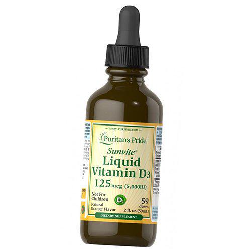 Витамин Vitamin D3 5000 Liquid Апельсин 59 мл (36367233)
