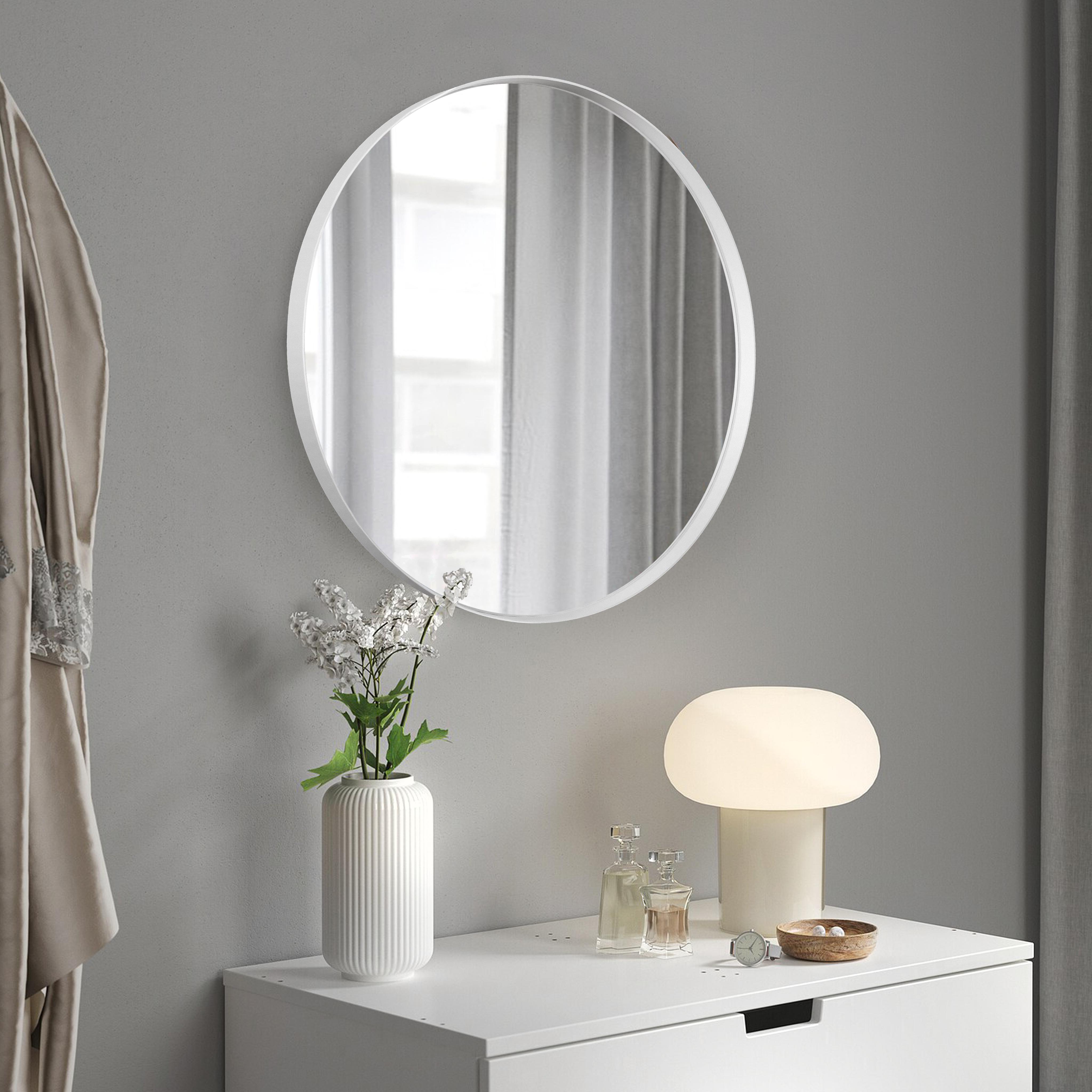 Зеркало Art-com в металлической раме 60 см Белый (МР 1 Белый)