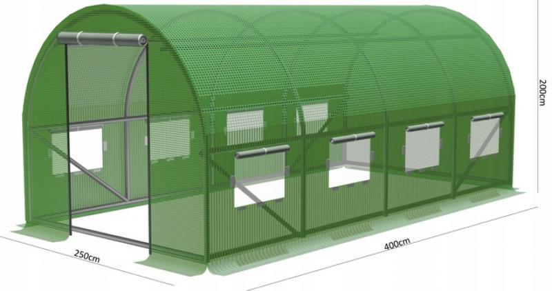 Теплица парник пленочная Garden Line TUN5606 10м2 с окнами 4х2,5х2 м Зеленый - фото 3 Теплица парник пленочная Garden Line TUN5606 10м2 с окнами 4х2,5х2 м Зеленый - фото 3