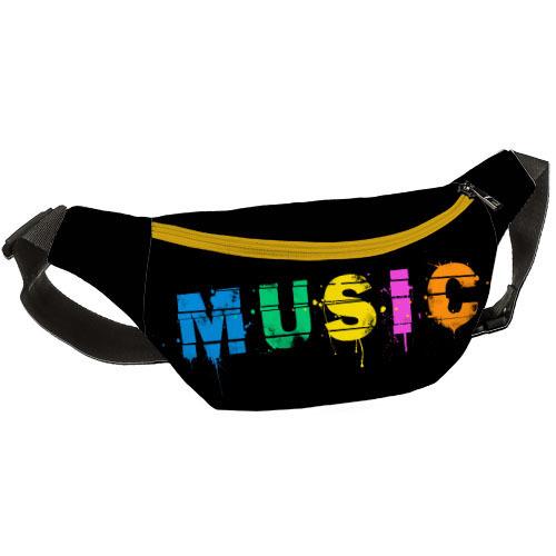 Сумка-бананка через плечо и пояс Presentville Bumbag Музыка 27х16 см (BB_MUS002_ZHL)