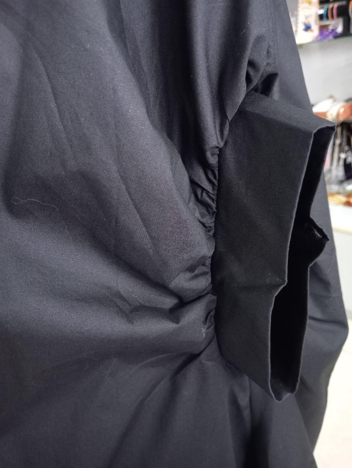 Блуза жіноча з короткими рукавами та подовженою спинкою р. 48-54 Чорний (00200) - фото 4