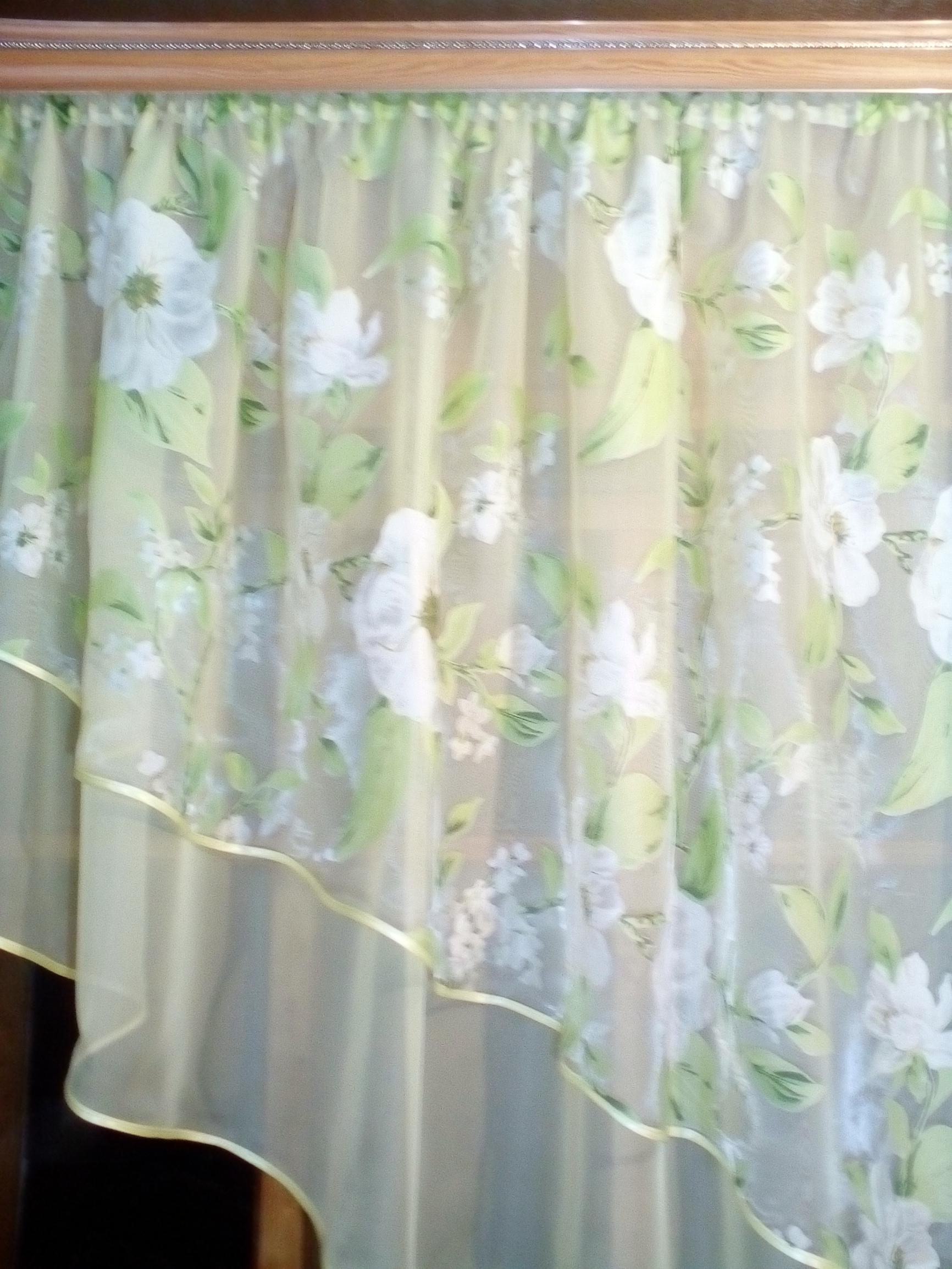 Тюль готовая короткая Ника правая Лунный/Яблочный цвет (1304369122) - фото 2