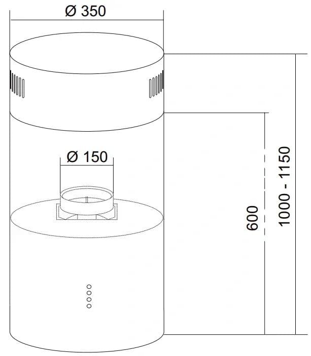 Витяжка острівна Gunter&Hauer MARGARETTE W LED 3 швидкості Білий - фото 2