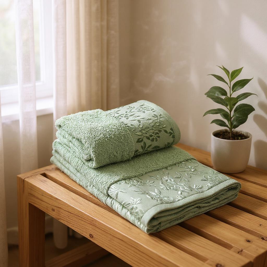 Набір рушників банне та для обличчя 70х40 см/50х90 см 2 шт. Зелений фісташковий (mame2v1cic1firtik) - фото 2 Набір рушників банне та для обличчя 70х40 см/50х90 см 2 шт. Зелений фісташковий (mame2v1cic1firtik) - фото 2