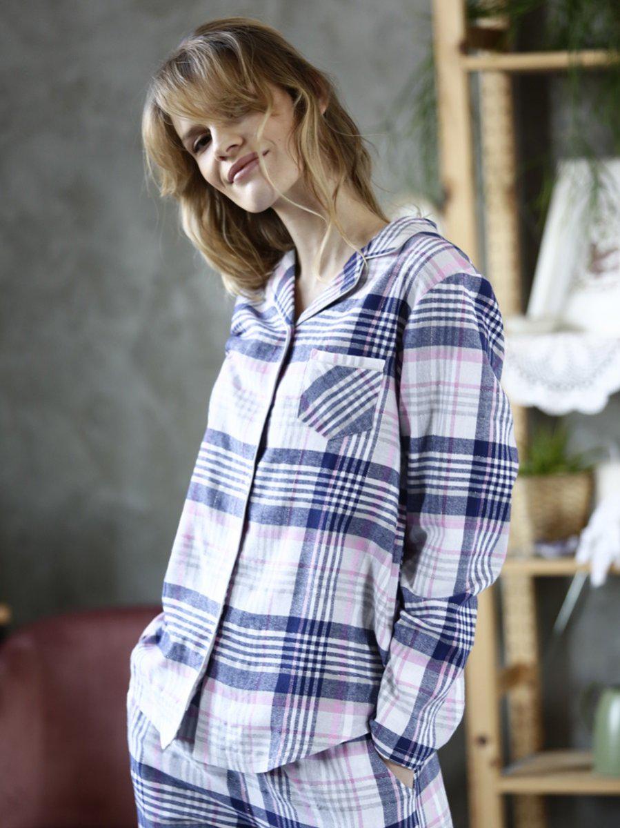 Пижама женская Key LNS 445 фланель XL Светло-серый (36443) - фото 4 Пижама женская Key LNS 445 фланель XL Светло-серый (36443) - фото 4