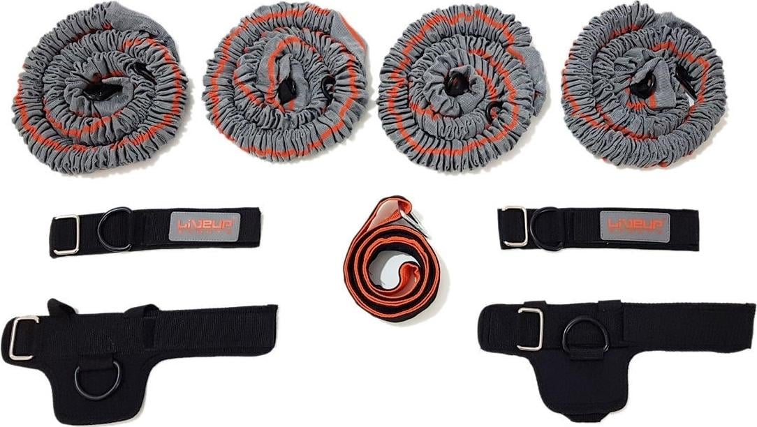Набор эспандеров для тренировок LiveUp STRIKER TRAINING SYSTEM Черно-оранжевый (LS3666)