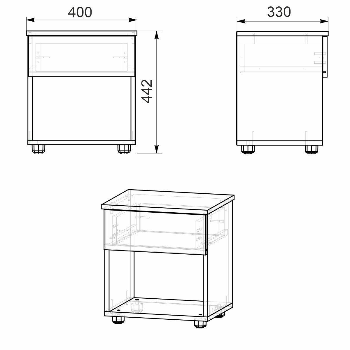 Тумба прикроватная Компанит ПКТ-8 Бук (26655936) - фото 2