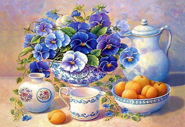 Алмазная мозаика Цветы на столе 40x30 см (DM.216)