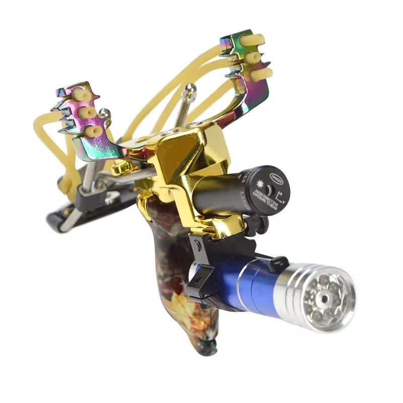 Рогатка металева професійна з упором, лазерним прицілом, ліхтарем та металевим кейсом SFU Premium - фото 3