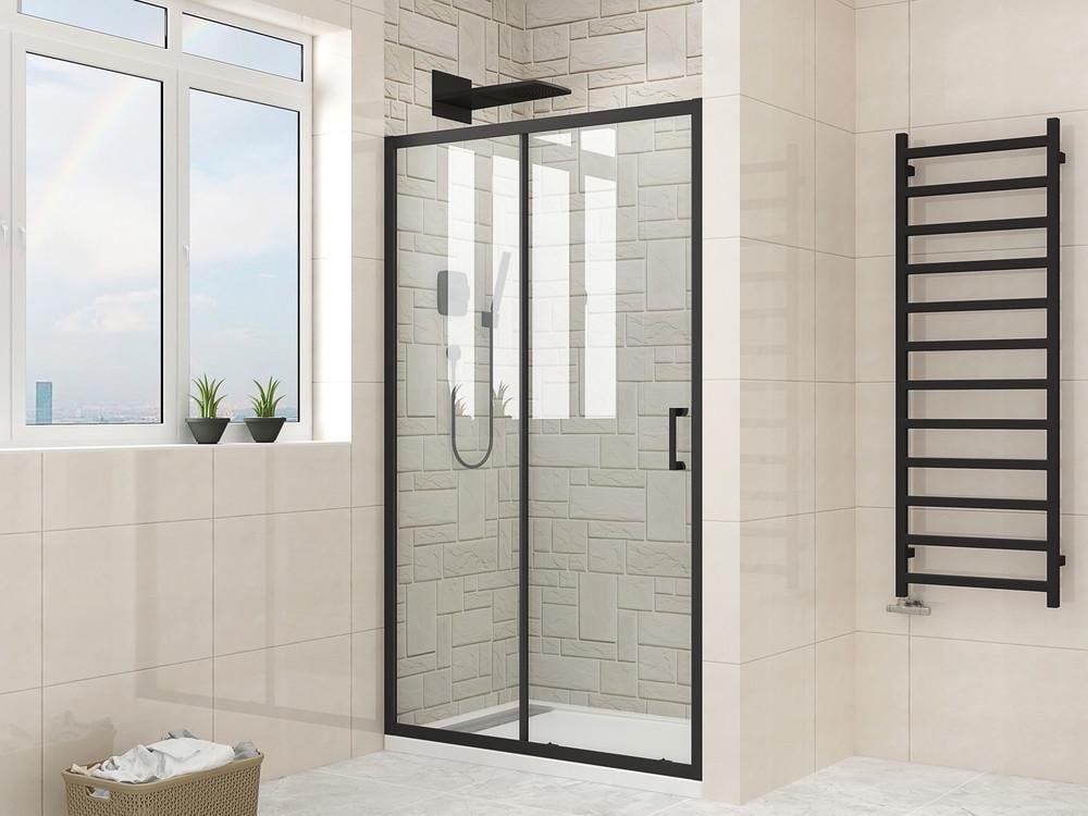 Дверь в нишу MIXXUS Premium DIVERSE SD01-120x185-TR прозрачное стекло 5 мм Black (MI6877) - фото 5 Дверь в нишу MIXXUS Premium DIVERSE SD01-120x185-TR прозрачное стекло 5 мм Black (MI6877) - фото 5