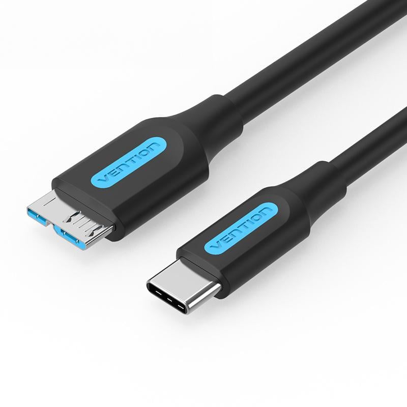 Кабель для жорсткого диска Vention USB-C/Micro-B 1 м Чорний (CQABF)