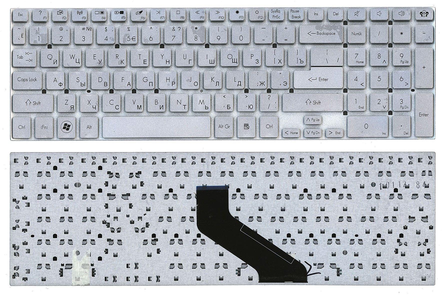 Клавиатура для ноутбука Acer Gateway NV55S/NV57H/NV75S/NV77H Silver